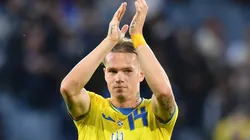 Mykhaylo Mudryk with Ukraine in the FIFA World Cup qualifers