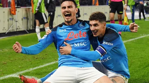 Eljif Elmas of SSC Napoli celebrates after scoring the 5-1 goal