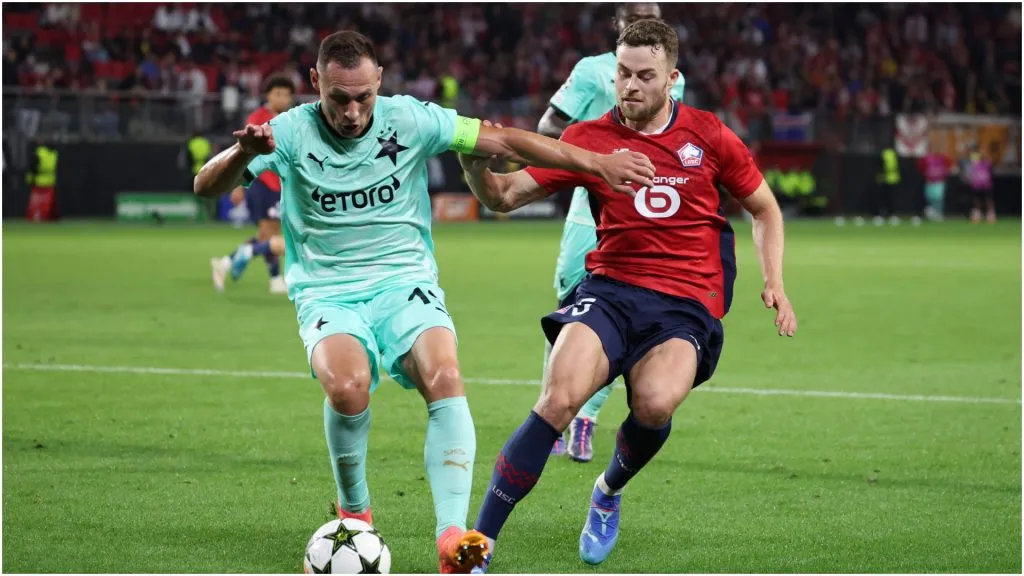 Jan Boril (Slavia Prague) and Gabriel Gudmundsson (LOSC Lille) – IMAGO / PanoramiC