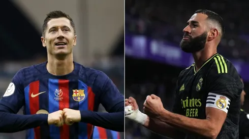 Karim Benzema of Real Madrid (L) and Karim Benzema of Real Madrid (R)