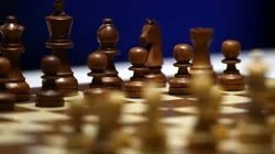 A detailed view of the board and pieces