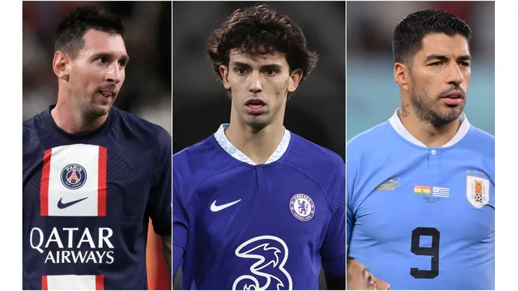 Lionel Messi, Joao Felix, and Luis Suarez