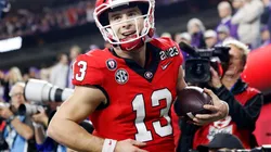 Stetson Bennett last season with the Bulldogs