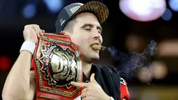 Stetson Bennett with his CFP MVP award in 2023