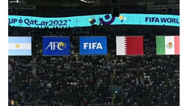 General view inside the stadium during the FIFA World Cup Qatar 2022 Group C match between Argentina and Mexico at Lusail Stadium.
