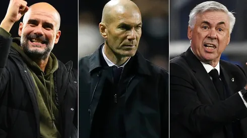 Pep Guardiola, Zinedine Zidane, and Carlo Ancelotti