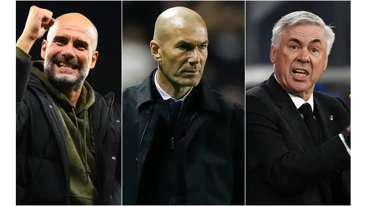 Pep Guardiola, Zinedine Zidane, and Carlo Ancelotti
