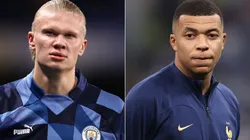 Erling Haaland of Manchester City and Kylian Mbappe of PSG