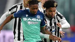 Brandon Soppy of Udinese and Weston Mckennie of Juventus