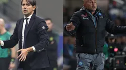 Coaches Simone Inzaghi of Inter (left) and Luciano Spalletti of Napoli (right)