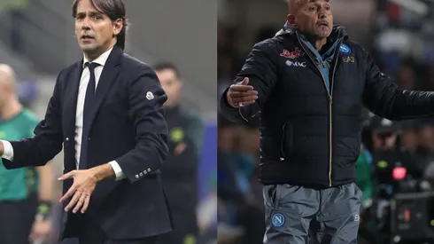 Coaches Simone Inzaghi of Inter (left) and Luciano Spalletti of Napoli (right)
