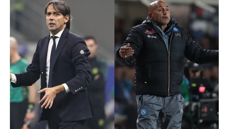 Coaches Simone Inzaghi of Inter (left) and Luciano Spalletti of Napoli (right)