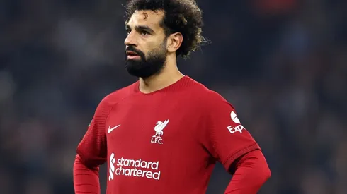 Mohamed Salah of Liverpool in a game vs Manchester City