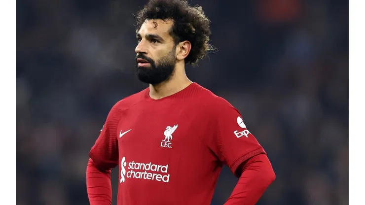 Mohamed Salah of Liverpool in a game vs Manchester City