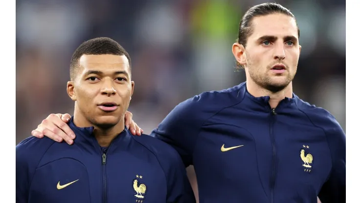 Kylian Mbappe and Adrien Rabiot of France