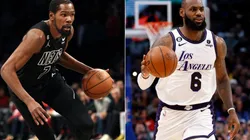 Kevin Durant of the Brooklyn Nets and LeBron James of the Los Angeles Lakers