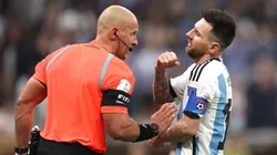 Szymon Marciniak speaks to Lionel Messi during the Argentina vs. France Qatar 2022 Final