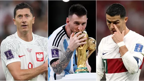 Robert Lewandowski, Lionel Messi, and Cristiano Ronaldo