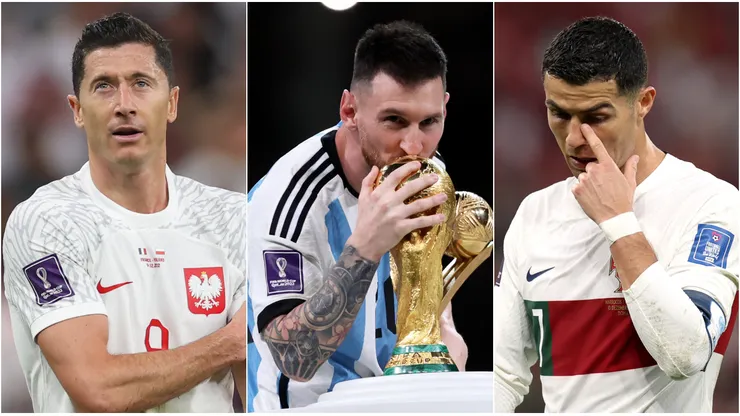 Robert Lewandowski, Lionel Messi, and Cristiano Ronaldo