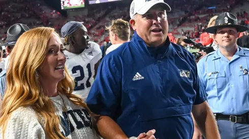 Head coach Clay Helton of the Georgia Southern Eagles