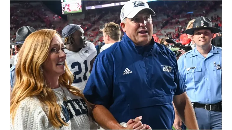 Head coach Clay Helton of the Georgia Southern Eagles