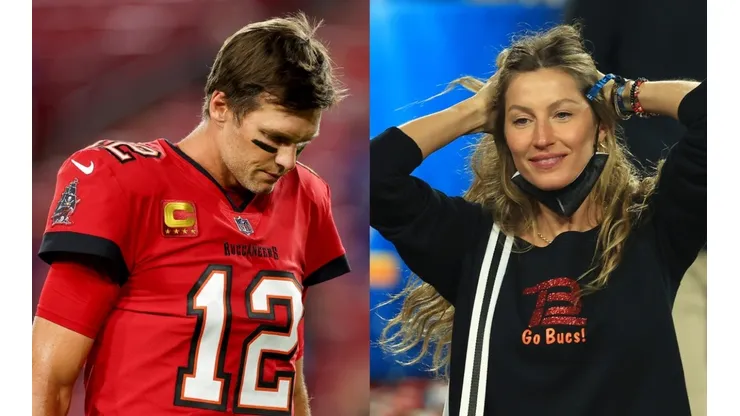 Tom Brady (Tampa Bay Buccaneers - NFL 2022) and Gisele Bundchen