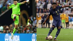 Emiliano Martinez and Aurelien Tchouameni