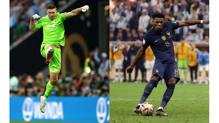 Emiliano Martinez and Aurelien Tchouameni