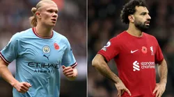 Erling Haaland of Manchester City and Mo Salah of Liverpool