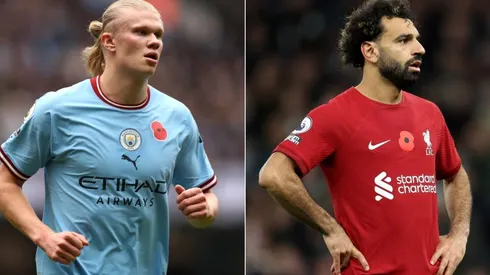 Erling Haaland of Manchester City and Mo Salah of Liverpool