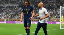Adrien Rabiot of France is substituted off during the FIFA World Cup Qatar 2022 Final match between Argentina and France at Lusail Stadium on December 18, 2022 in Lusail City, Qatar.