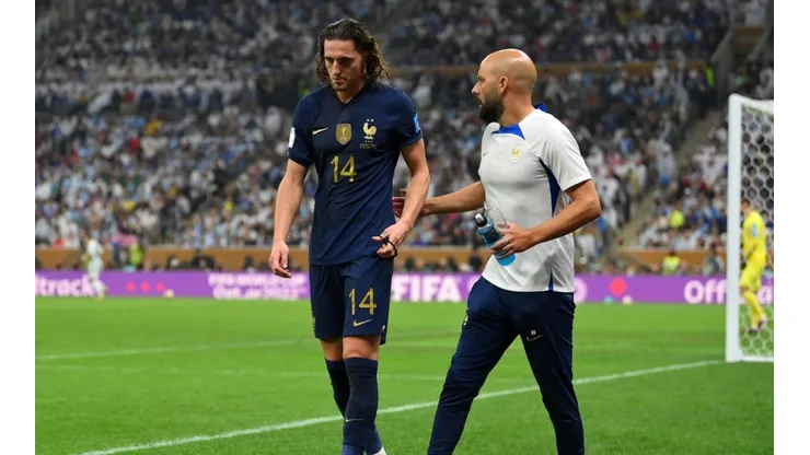 Adrien Rabiot of France is substituted off during the FIFA World Cup Qatar 2022 Final match between Argentina and France at Lusail Stadium on December 18, 2022 in Lusail City, Qatar.