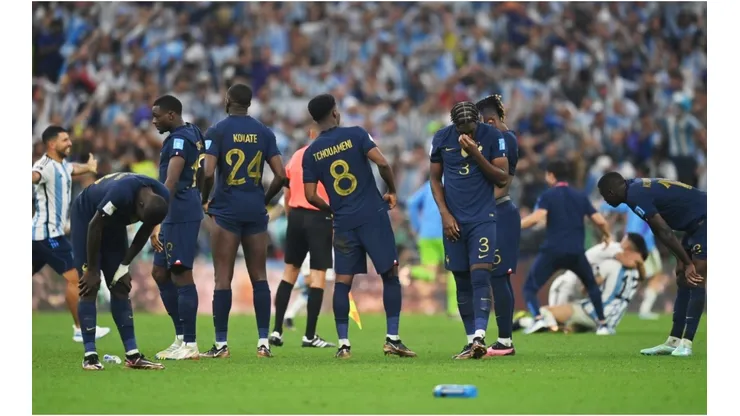 France players show dejection after their defeat through the penalty shootout in the FIFA World Cup Qatar 2022