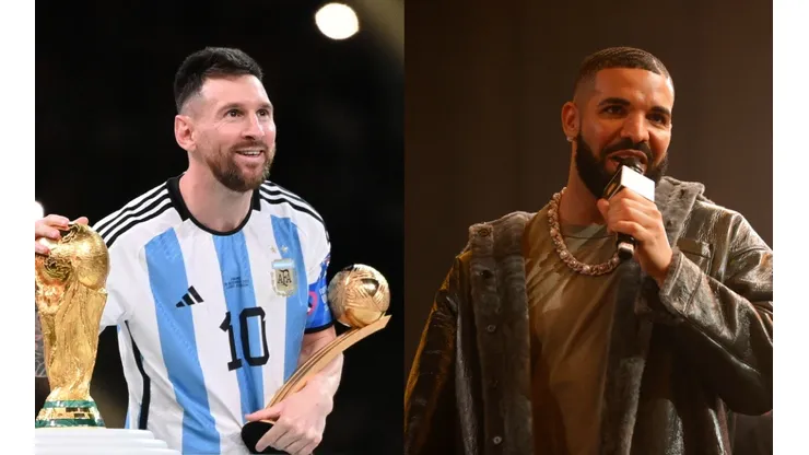Lionel Messi (left), Drake (right)