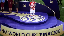 Luka Modric of Croatia receives the adidas Golden Ball award following the 2018 FIFA World Cup Final