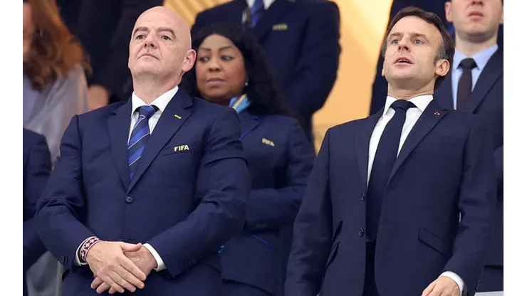 Gianni Infantino and Emmanuel Macron