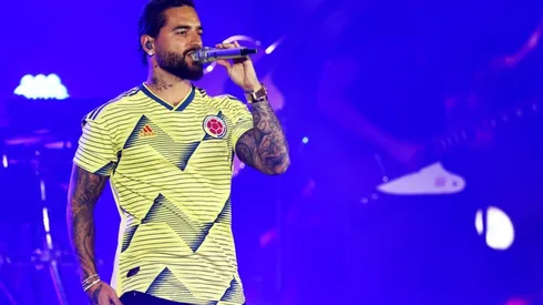 Maluma performs during the celebration party ahead of the FIFA World Cup 2022 Qatar Fan Festival.