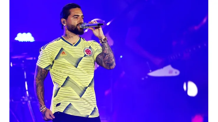 Maluma performs during the celebration party ahead of the FIFA World Cup 2022 Qatar Fan Festival.