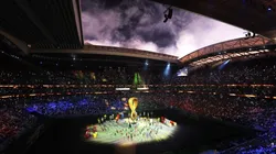 Fireworks explode during the opening ceremony prior to the FIFA World Cup Qatar 2022 Group A.