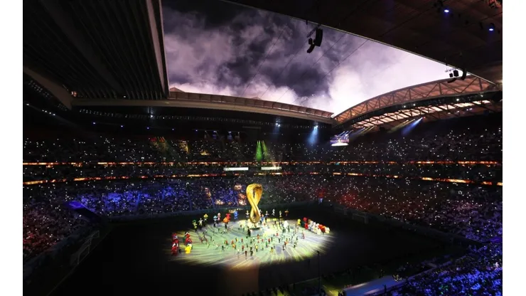 Fireworks explode during the opening ceremony prior to the FIFA World Cup Qatar 2022 Group A.