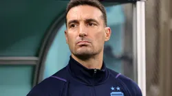 Lionel Scaloni, Head Coach of Argentina, looks on prior to the FIFA World Cup Qatar 2022 quarter final match between Netherlands and Argentina at Lusail Stadium on December 09, 2022 in Lusail City, Qatar.