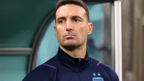 Lionel Scaloni, Head Coach of Argentina, looks on prior to the FIFA World Cup Qatar 2022 quarter final match between Netherlands and Argentina at Lusail Stadium on December 09, 2022 in Lusail City, Qatar.