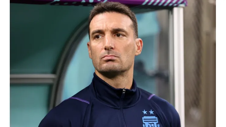 Lionel Scaloni, Head Coach of Argentina, looks on prior to the FIFA World Cup Qatar 2022 quarter final match between Netherlands and Argentina at Lusail Stadium on December 09, 2022 in Lusail City, Qatar.