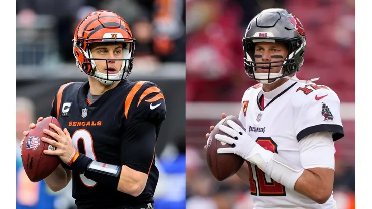 Joe Burrow (left / Cincinnati Bengals), Tom Brady (right / Tampa Bay Buccaneers) - NFL 2022