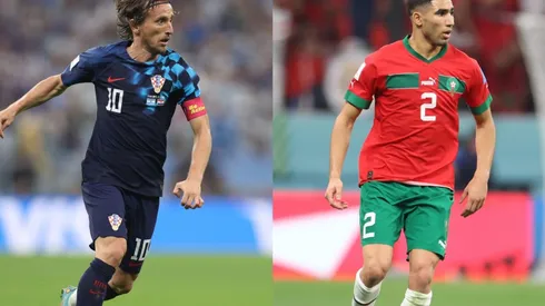 Luka Modric of Croatia and Achraf Hakimi of Morocco