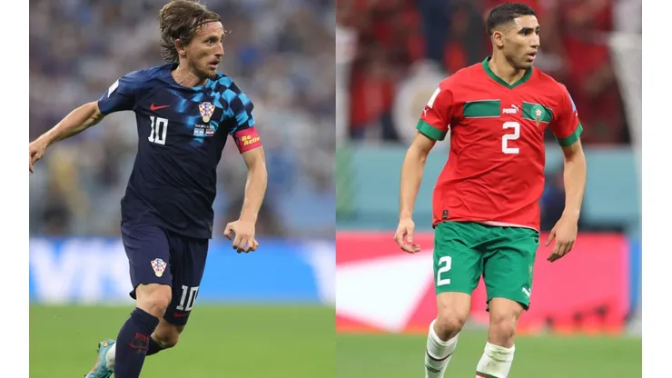 Luka Modric of Croatia and Achraf Hakimi of Morocco