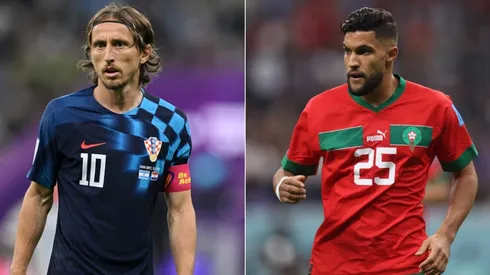 Luka Modric of Croatia and Yahya Attiat-Allah of Morocco