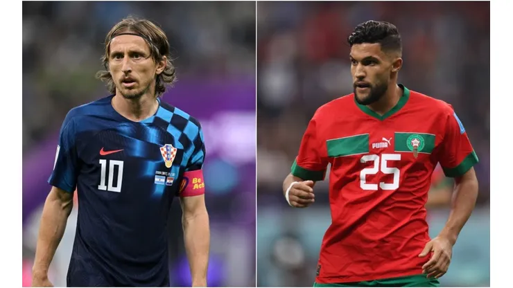Luka Modric of Croatia and Yahya Attiat-Allah of Morocco