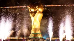A giant World Cup trophy