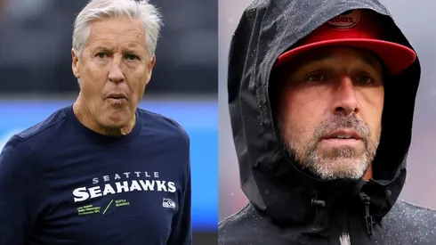 Pete Carroll of the Seahawks and Kyle Shanahan of the 49ers